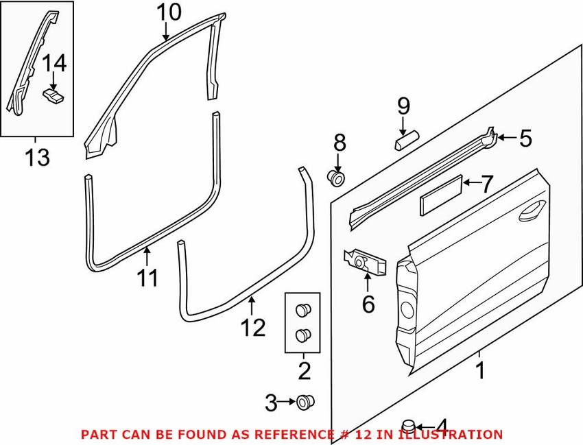 Audi Door Seal - Front 4G8837911